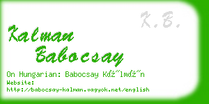 kalman babocsay business card